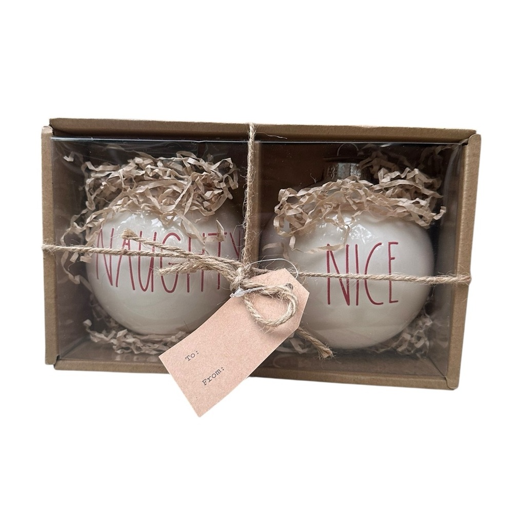 Rae Dunn Christmas Ornaments Naughty & Nice